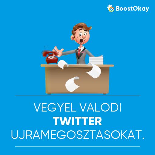 Vegyél valódi Twitter újramegosztásokat.